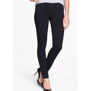 Agolde Colette Black Mid Rise Distressed Slim Fit Skinny Denim Jeans Size 25 EUC